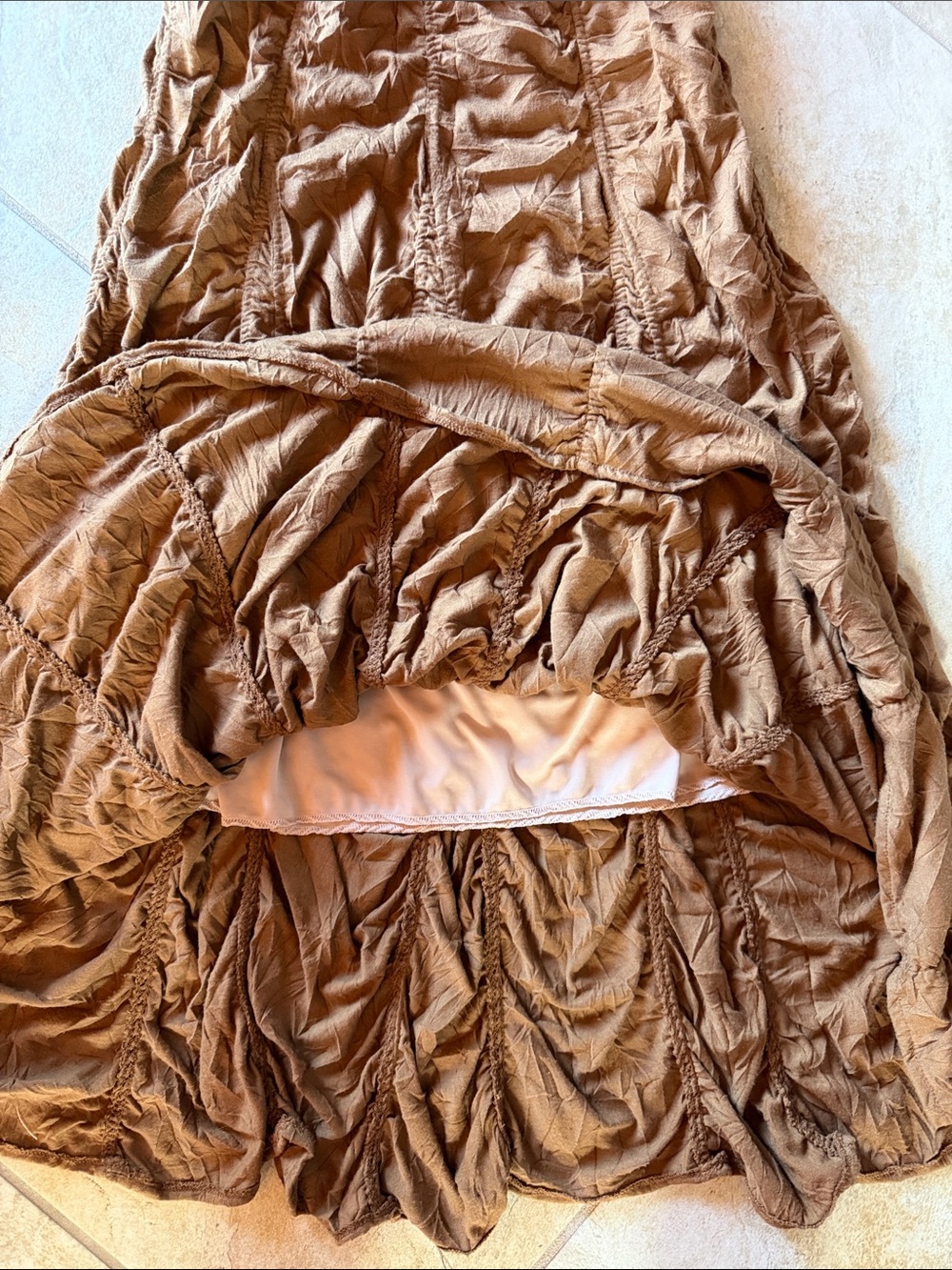 Surrealist ruched maxi skirt womens size small textured crinkled may fit XS - Picture 7 of 7